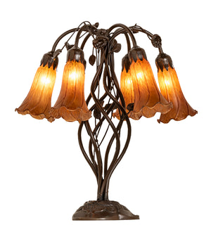 Meyda Tiffany - 255805 - Six Light Table Lamp - Amber - Mahogany Bronze