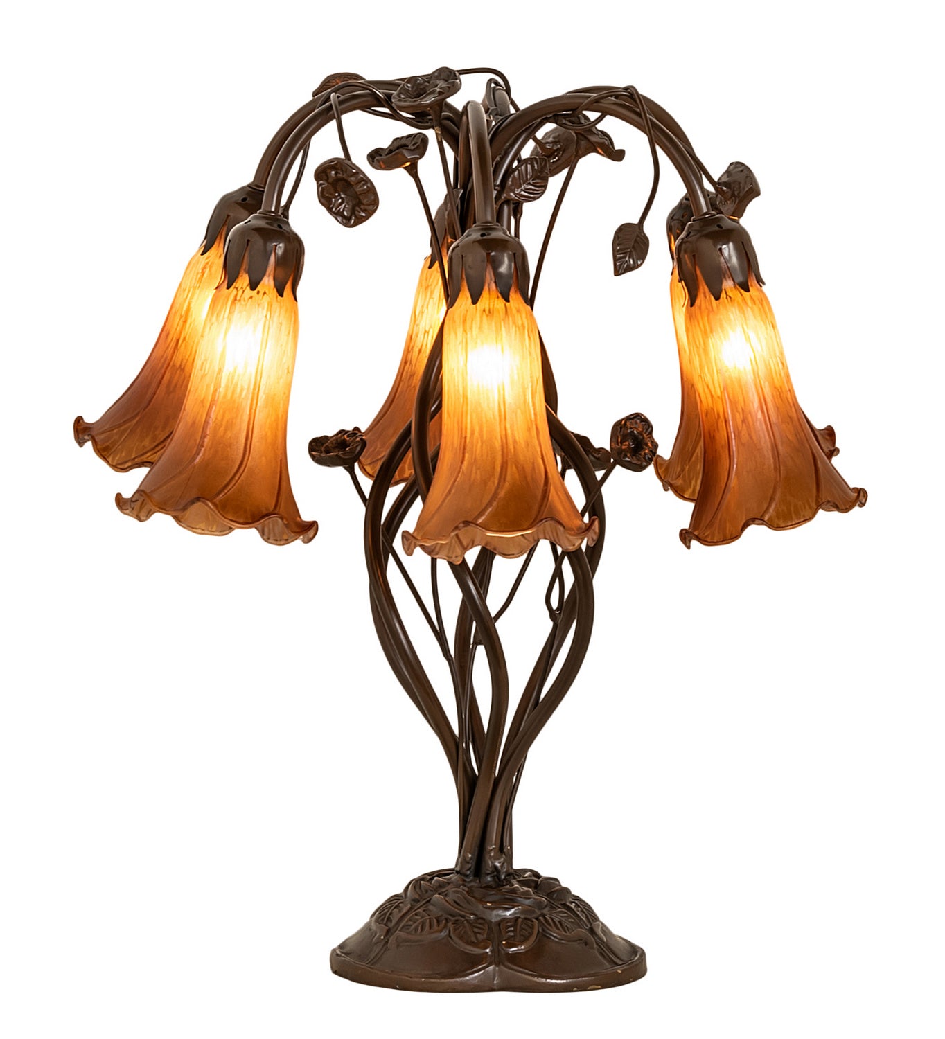 Meyda Tiffany - 255805 - Six Light Table Lamp - Amber - Mahogany Bronze