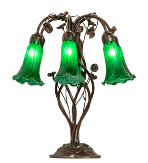 Meyda Tiffany - 255806 - Six Light Table Lamp - Green - Mahogany Bronze