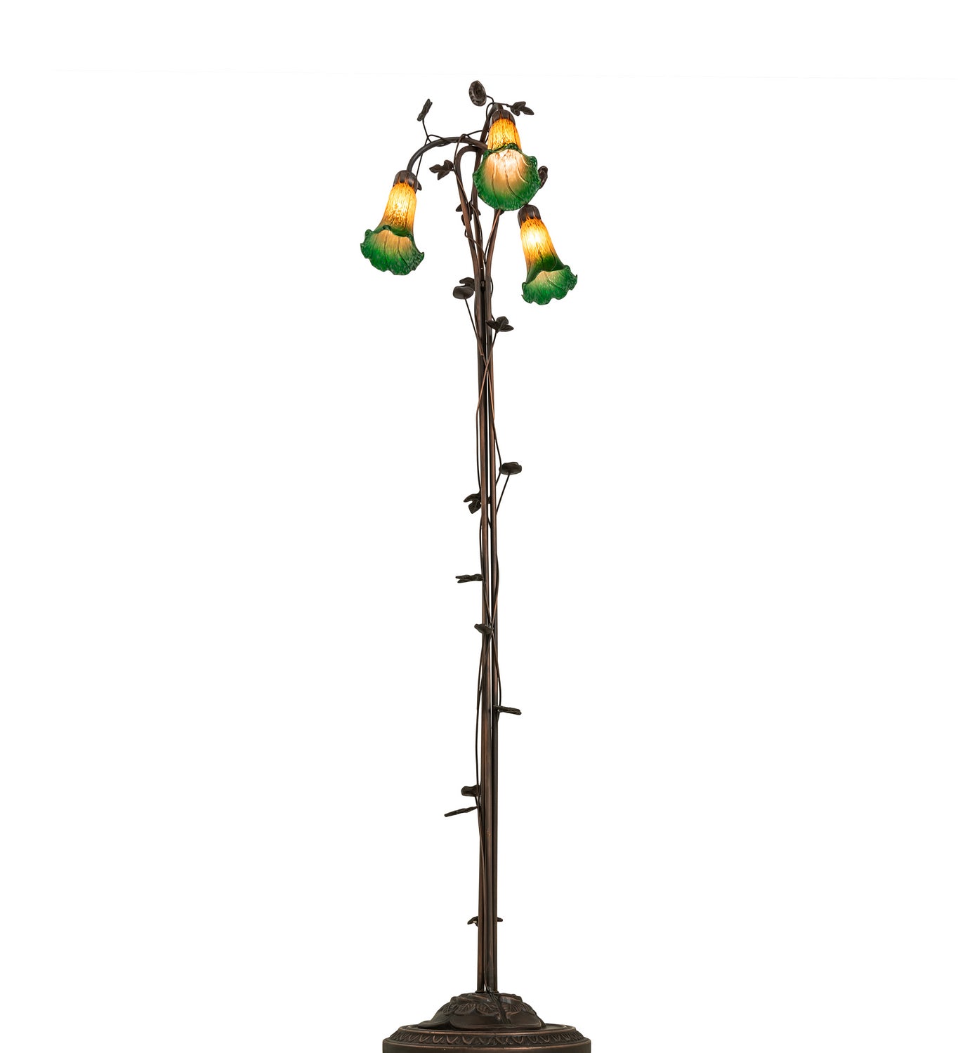 Meyda Tiffany - 36973 - Three Light Floor Lamp - Amber/Green - Mahogany Bronze