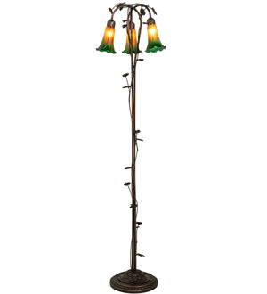 Meyda Tiffany - 36973 - Three Light Floor Lamp - Amber/Green - Mahogany Bronze