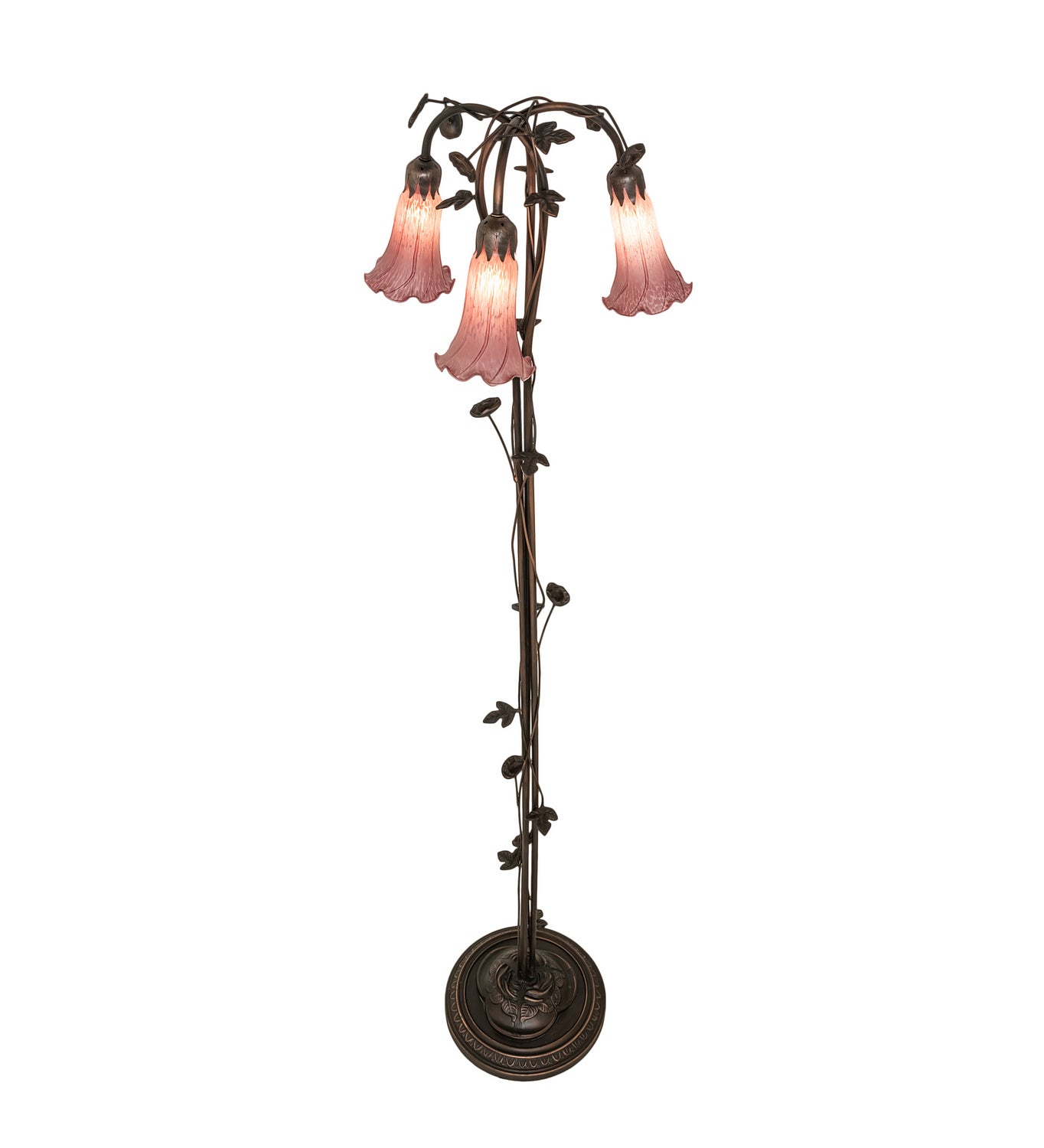 Meyda Tiffany - 48433 - Three Light Floor Lamp - Lavender - Mahogany Bronze