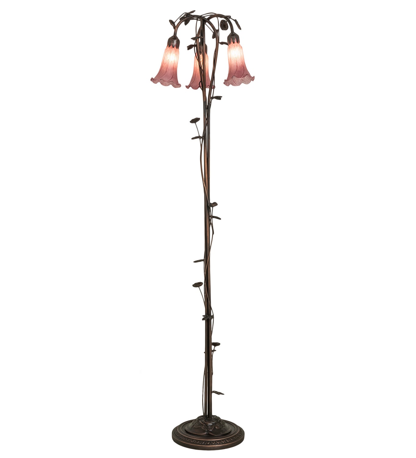 Meyda Tiffany - 48433 - Three Light Floor Lamp - Lavender - Mahogany Bronze