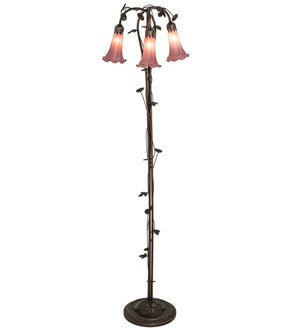 Meyda Tiffany - 48433 - Three Light Floor Lamp - Lavender - Mahogany Bronze