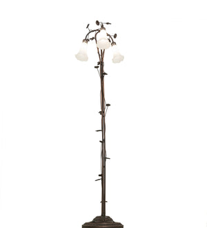 Meyda Tiffany - 66181 - Three Light Floor Lamp - White - Mahogany Bronze