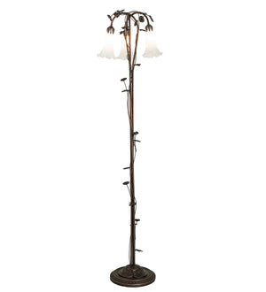 Meyda Tiffany - 66181 - Three Light Floor Lamp - White - Mahogany Bronze