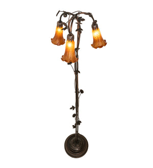 Meyda Tiffany - 71881 - Three Light Floor Lamp - Amber - Mahogany Bronze