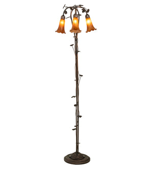 Meyda Tiffany - 71881 - Three Light Floor Lamp - Amber - Mahogany Bronze