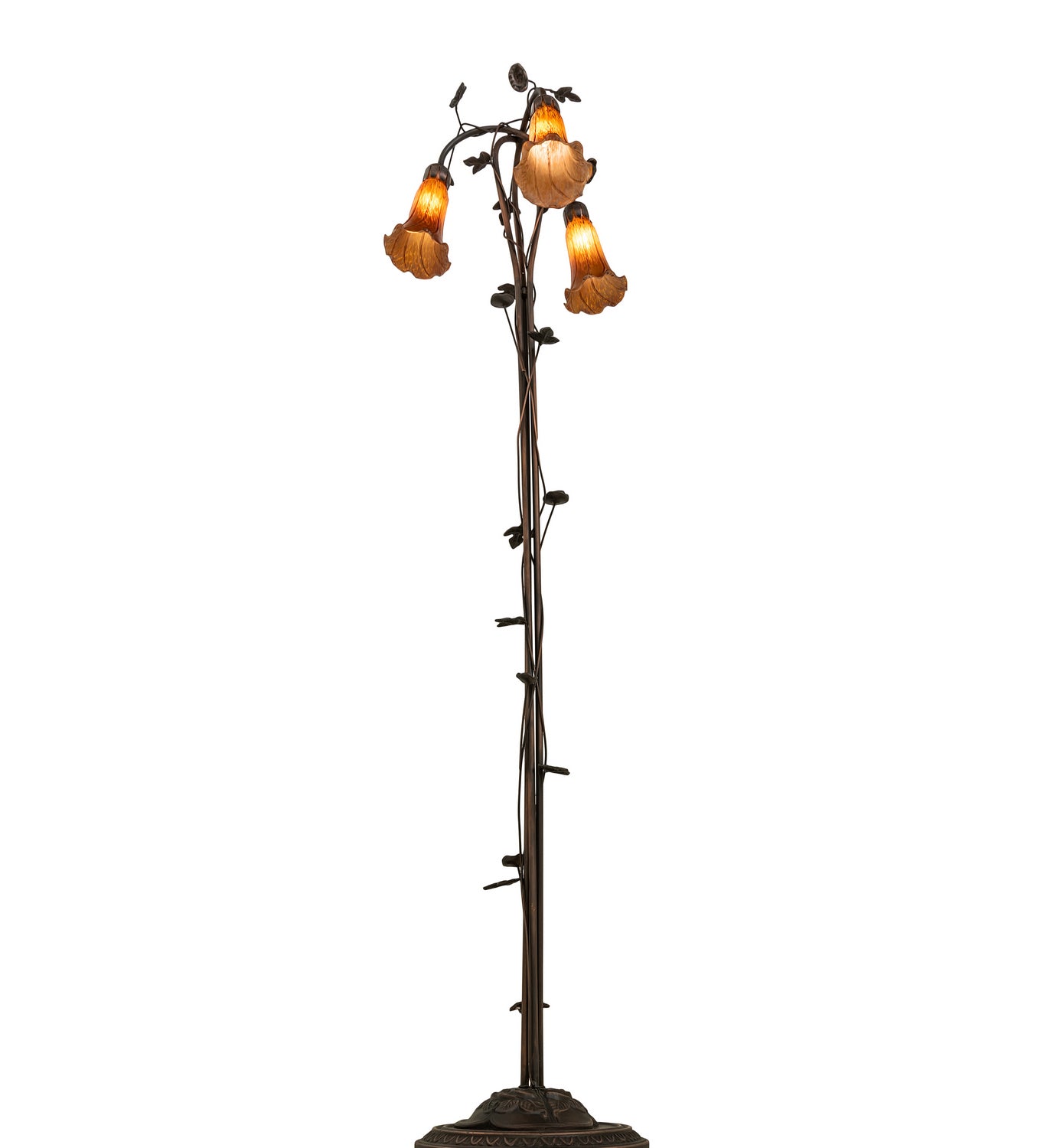 Meyda Tiffany - 71881 - Three Light Floor Lamp - Amber - Mahogany Bronze