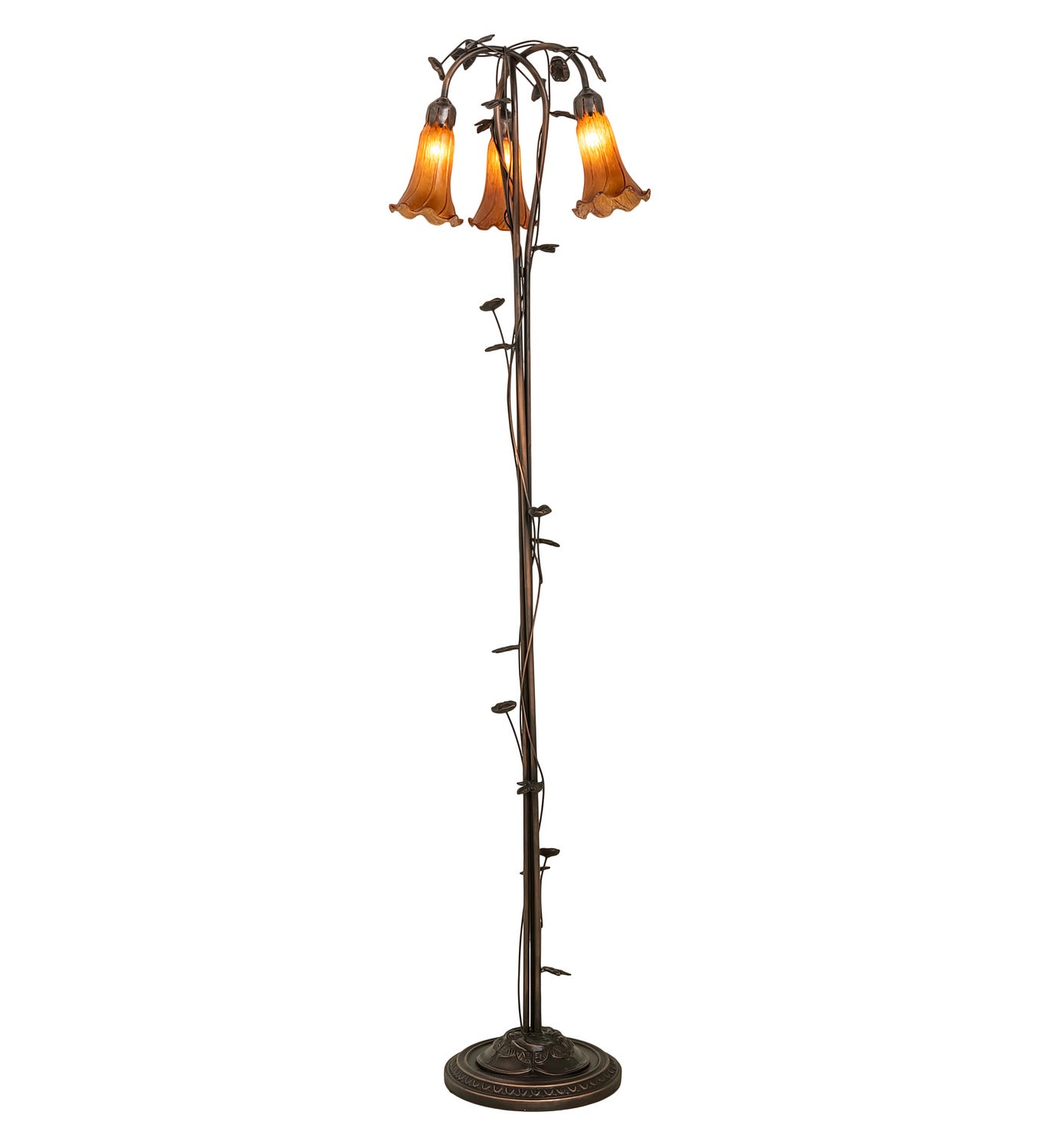 Meyda Tiffany - 71881 - Three Light Floor Lamp - Amber - Mahogany Bronze