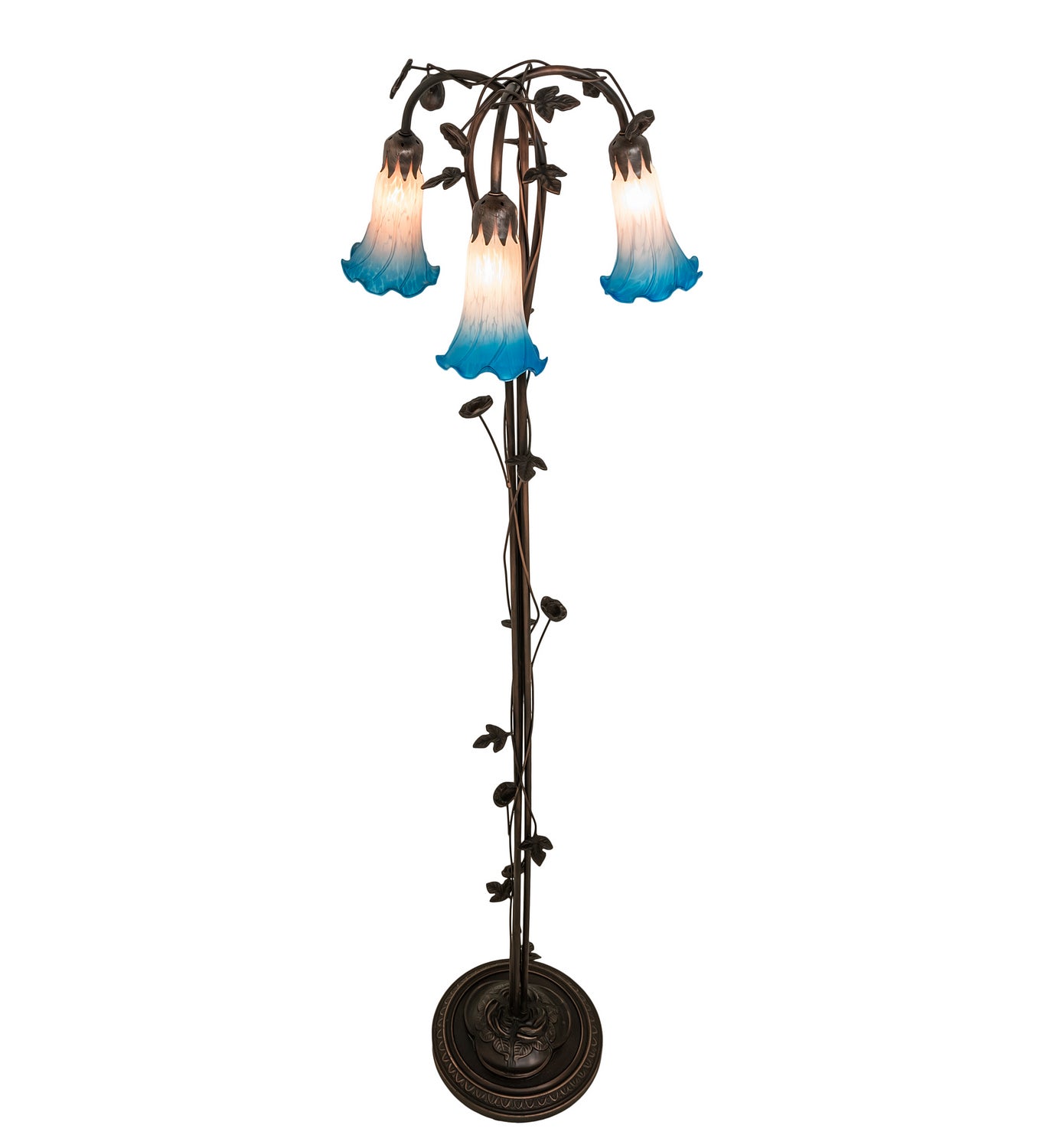 Meyda Tiffany - 71882 - Three Light Floor Lamp - Pink/Blue - Mahogany Bronze