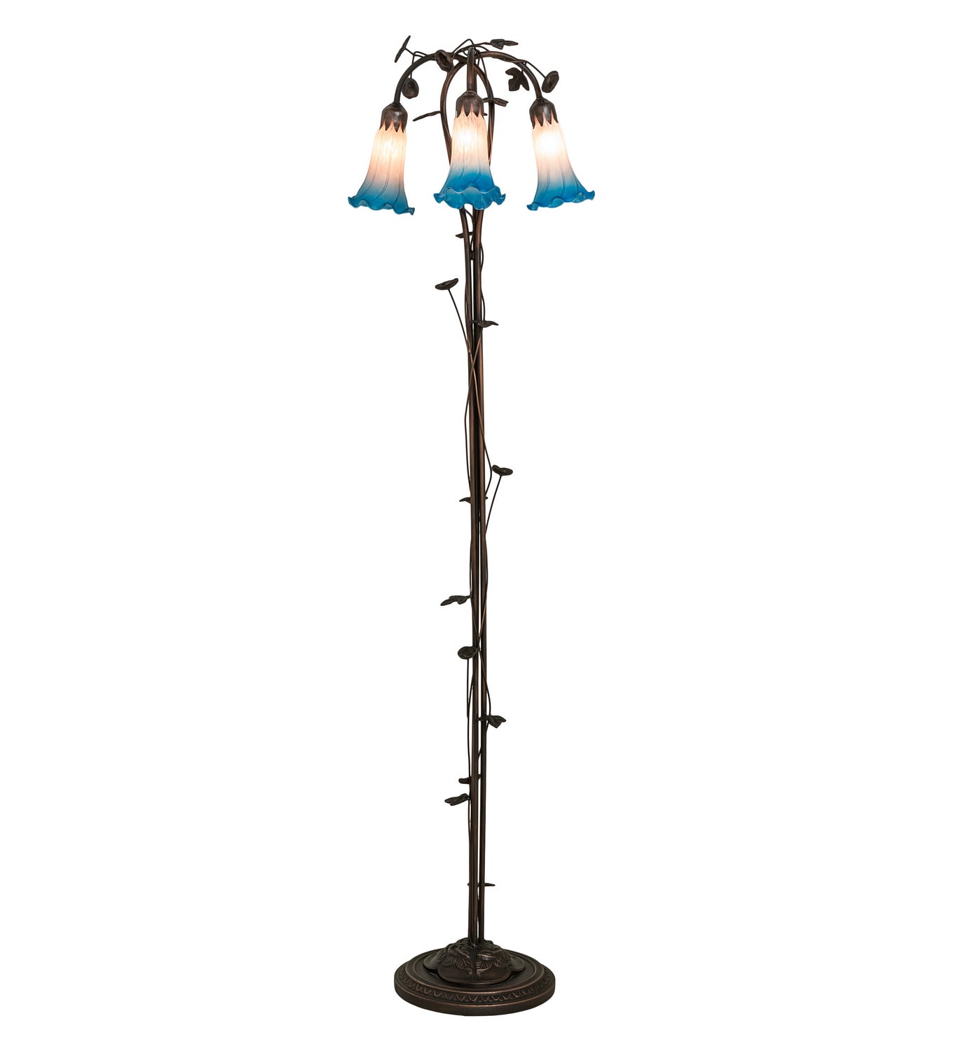 Meyda Tiffany - 71882 - Three Light Floor Lamp - Pink/Blue - Mahogany Bronze