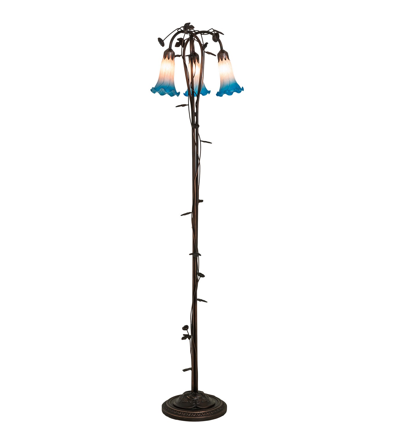 Meyda Tiffany - 71882 - Three Light Floor Lamp - Pink/Blue - Mahogany Bronze