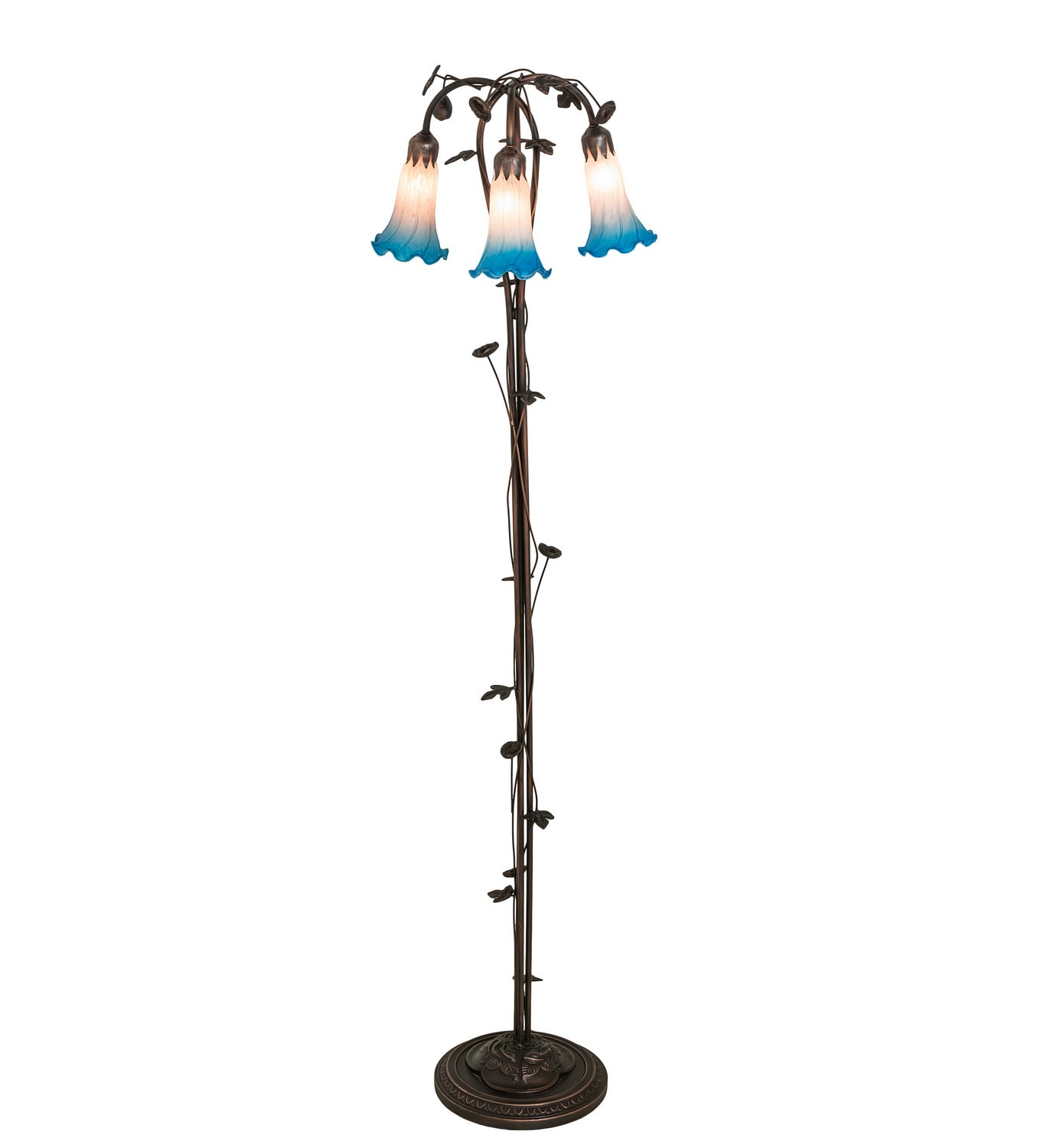 Meyda Tiffany - 71882 - Three Light Floor Lamp - Pink/Blue - Mahogany Bronze