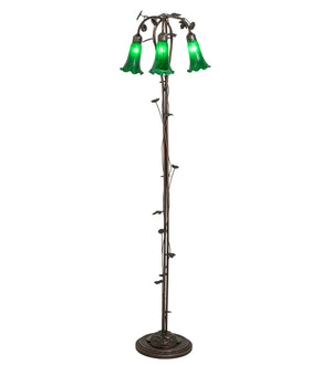 Meyda Tiffany - 71883 - Three Light Floor Lamp - Green - Mahogany Bronze