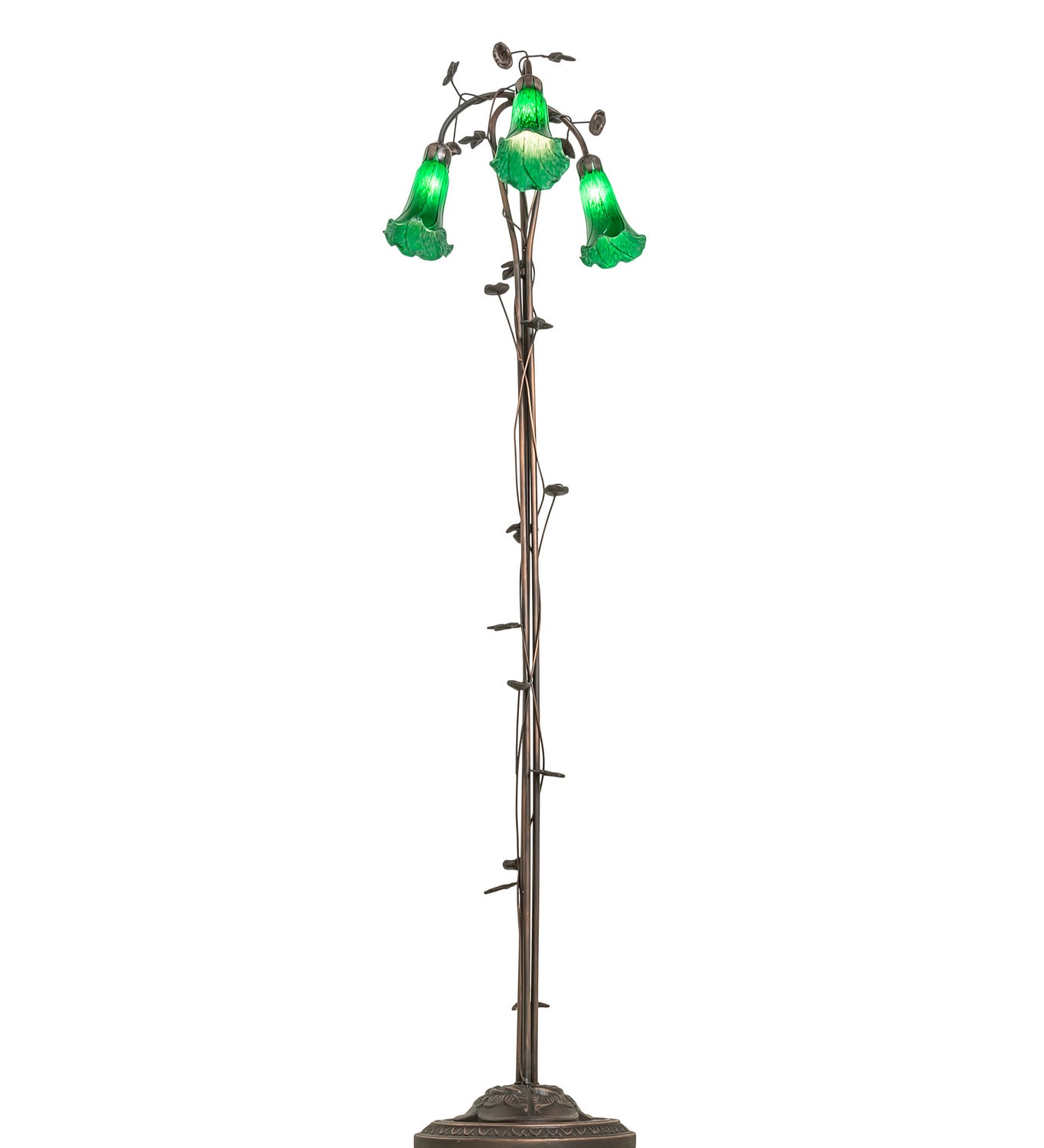 Meyda Tiffany - 71883 - Three Light Floor Lamp - Green - Mahogany Bronze