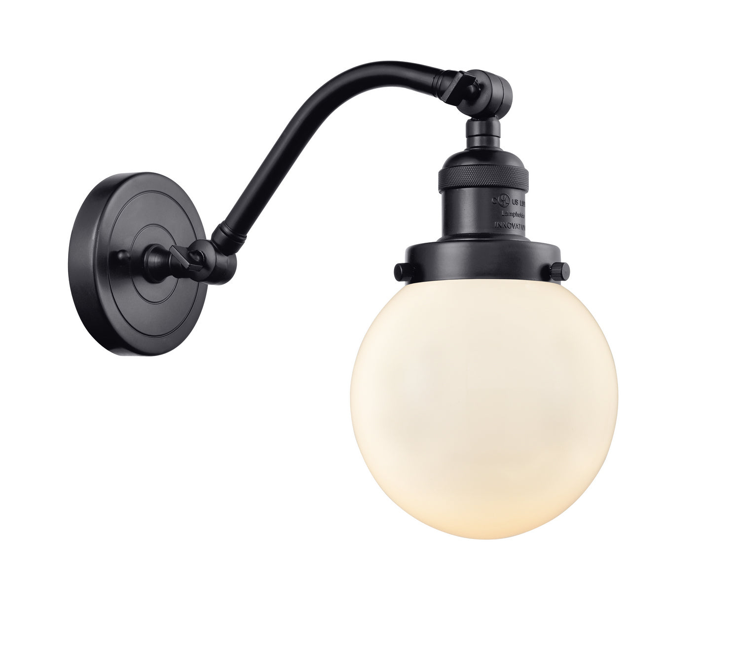 Innovations - 515-1W-BK-G201-6 - One Light Wall Sconce - Franklin Restoration - Matte Black