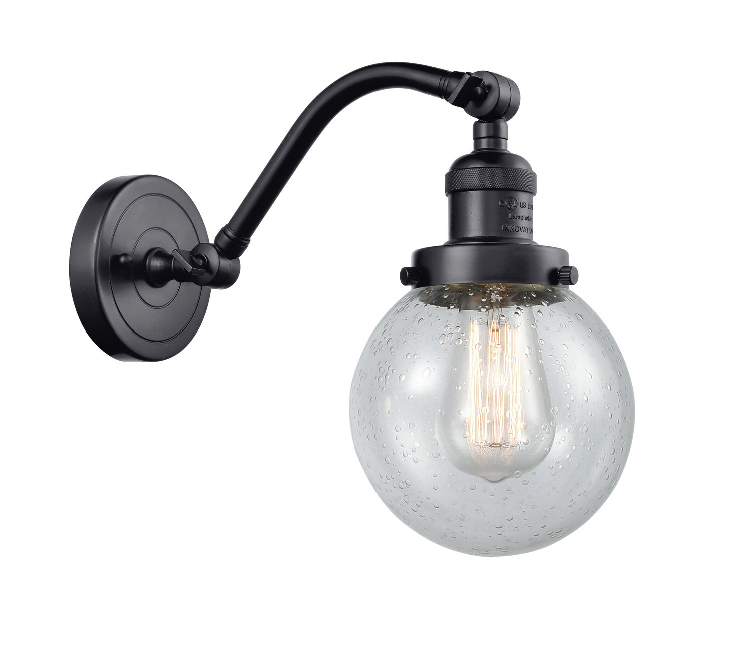 Innovations - 515-1W-BK-G204-6 - One Light Wall Sconce - Franklin Restoration - Matte Black