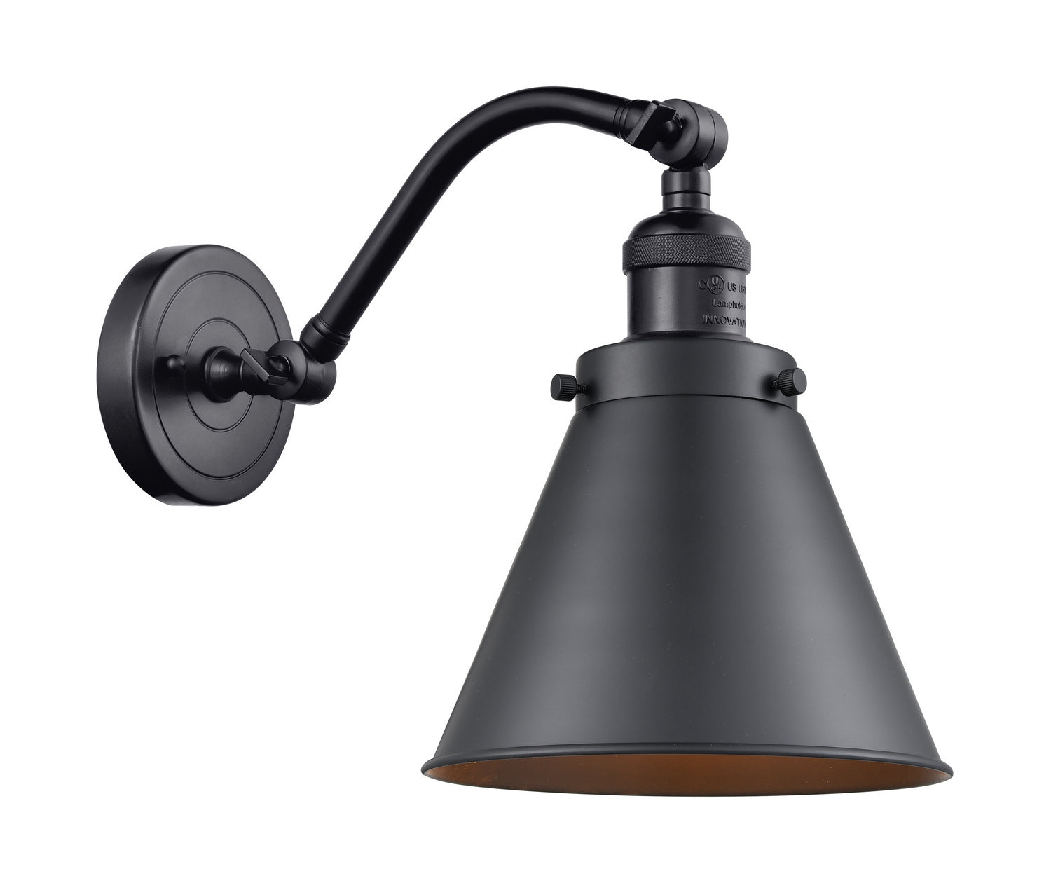 Innovations - 515-1W-BK-M13-BK - One Light Wall Sconce - Franklin Restoration - Matte Black