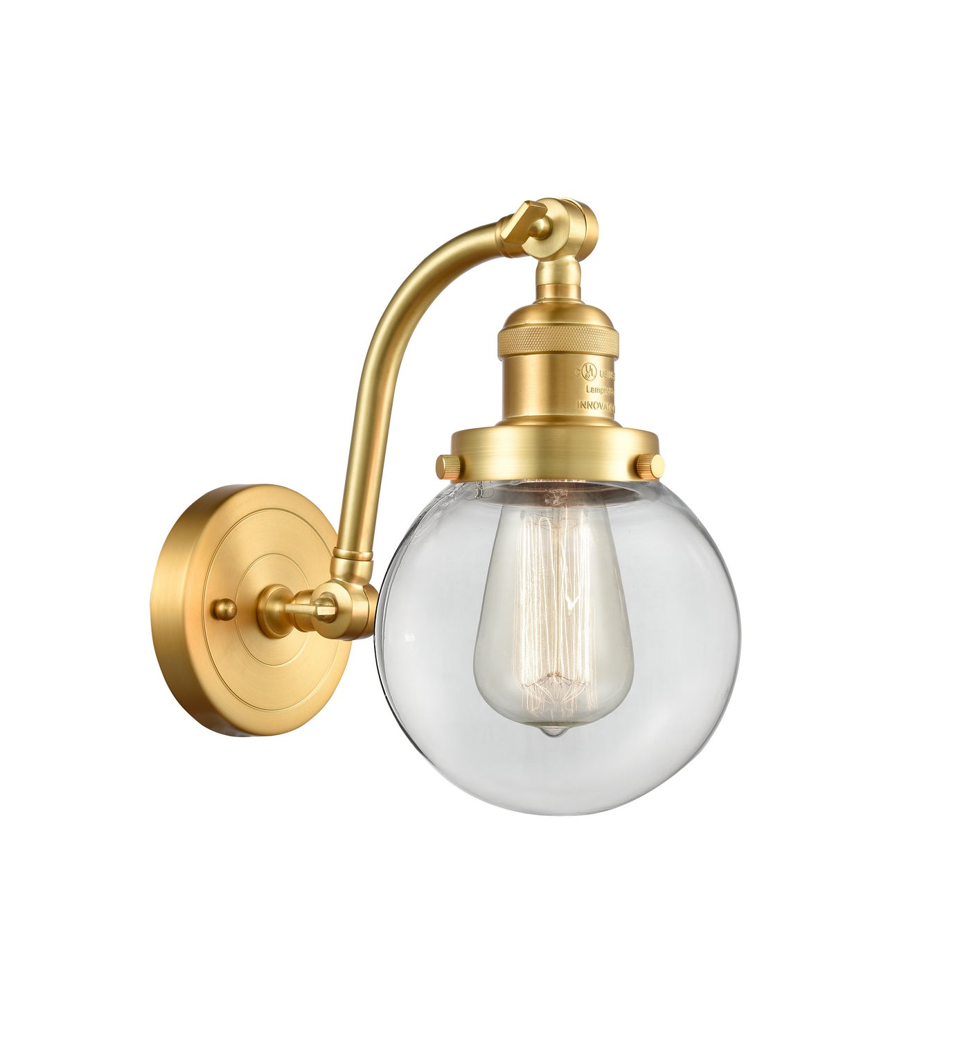 Innovations - 515-1W-SG-G202-6 - One Light Wall Sconce - Franklin Restoration - Satin Gold