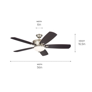 Kichler - 300325NI - 56"Ceiling Fan - Crescent - Brushed Nickel