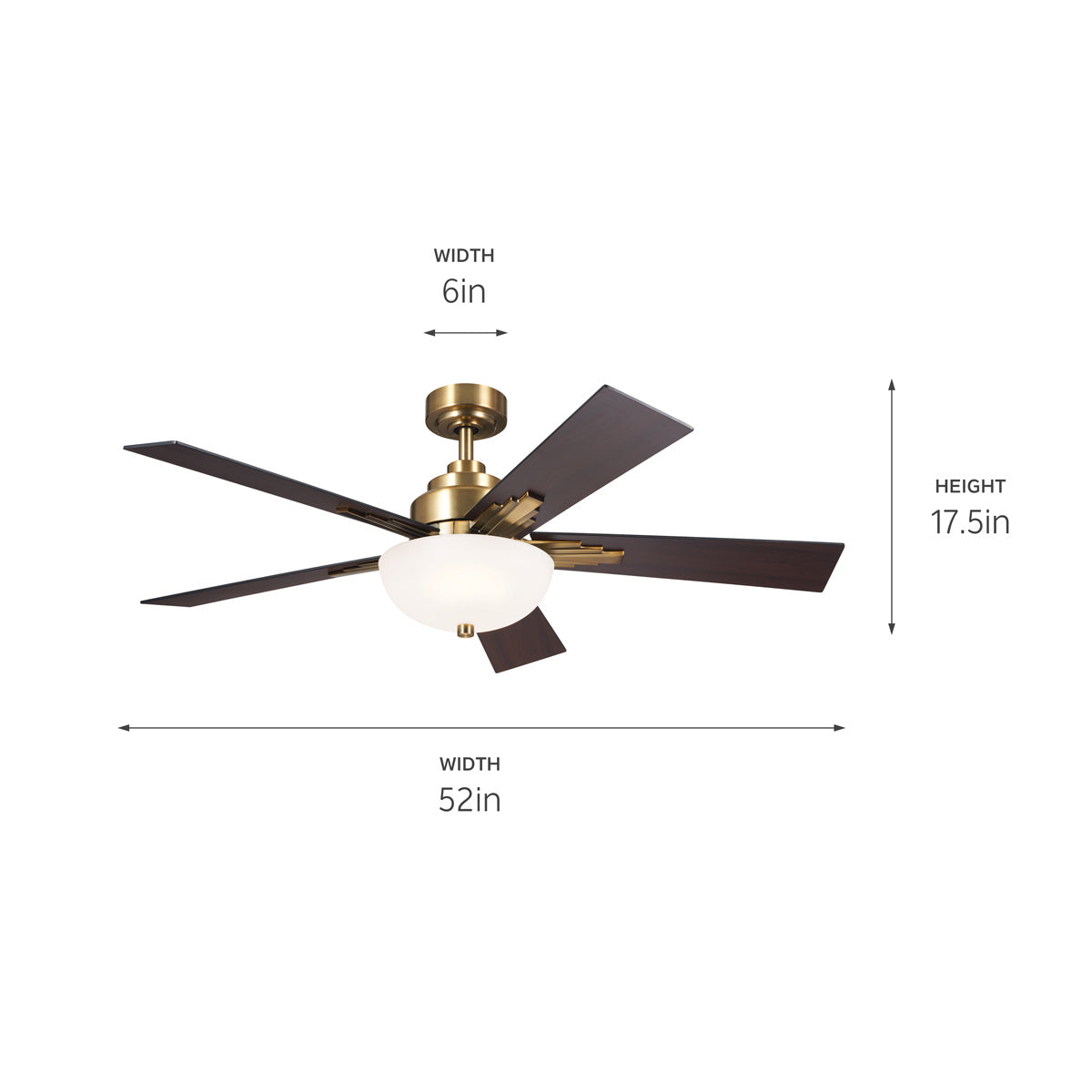 Kichler - 300345BNB - 52"Ceiling Fan - Vinea - Brushed Natural Brass