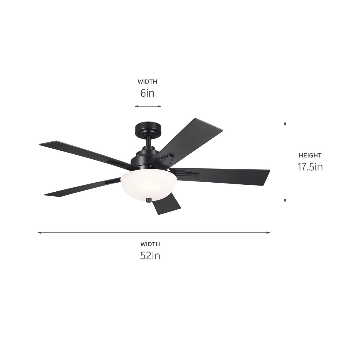 Kichler - 300345SBK - 52"Ceiling Fan - Vinea - Satin Black