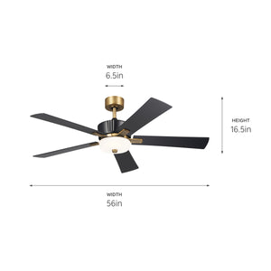 Kichler - 300395SBK - 56"Ceiling Fan - Icon - Satin Black