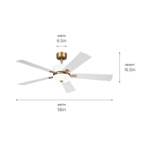 Kichler - 300395WH - 56"Ceiling Fan - Icon - Brushed Natural Brass