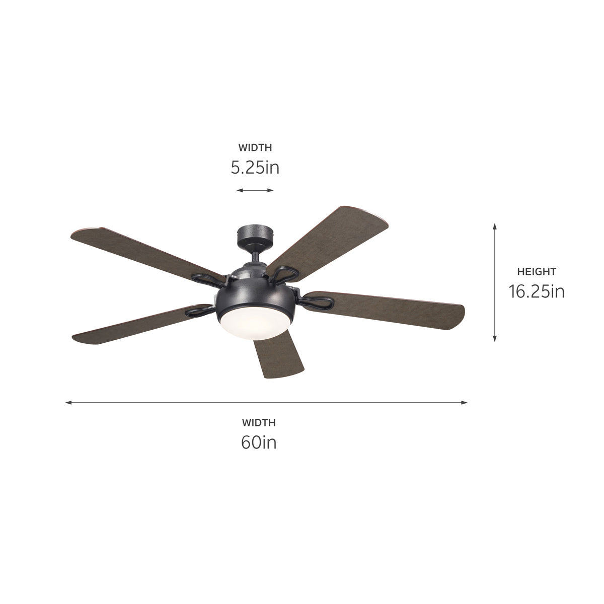 Kichler - 300415AVI - 60"Ceiling Fan - Humble - Anvil Iron