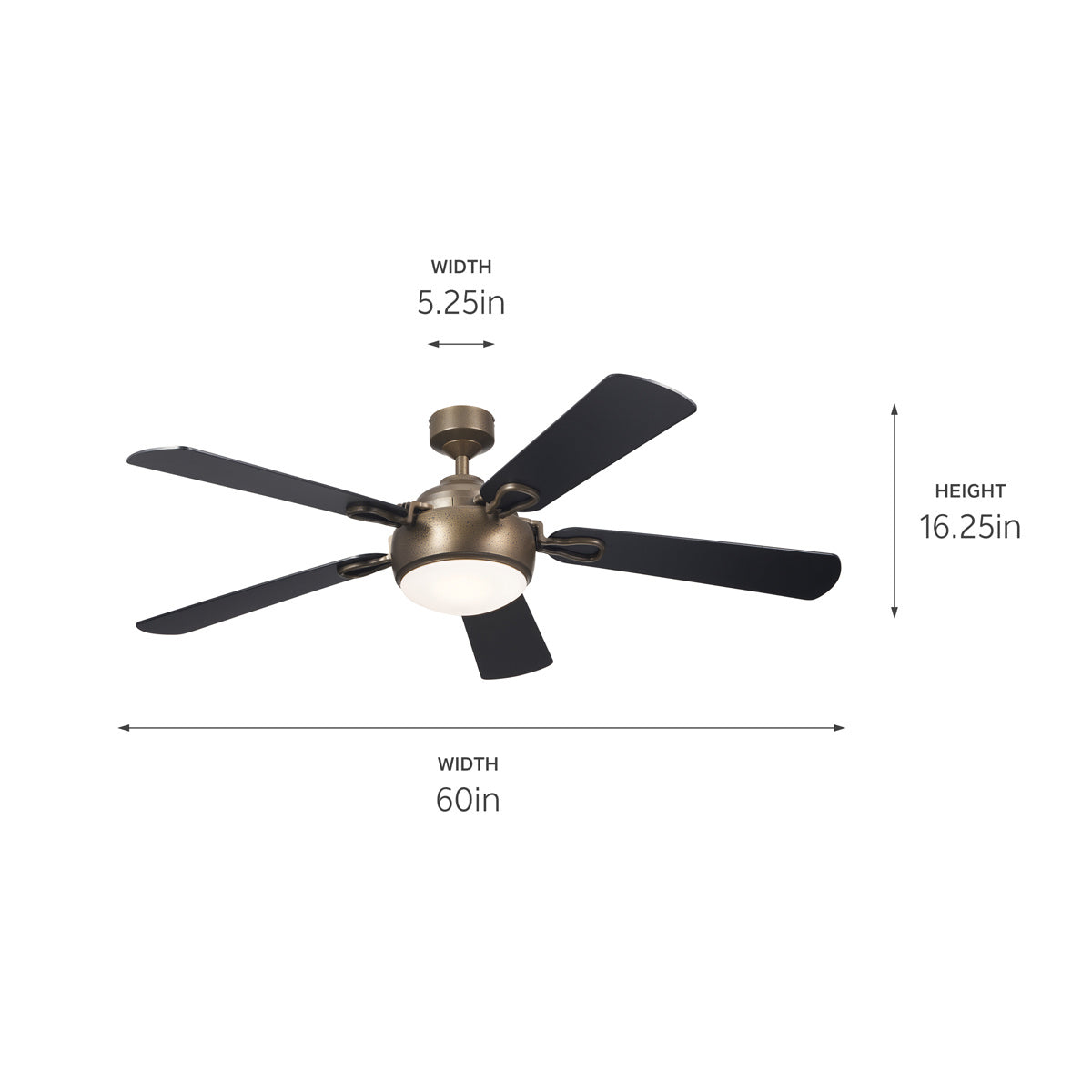 Kichler - 300415CHZ - 60"Ceiling Fan - Humble - Character Bronze