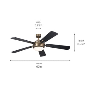 Kichler - 300415CHZ - 60"Ceiling Fan - Humble - Character Bronze