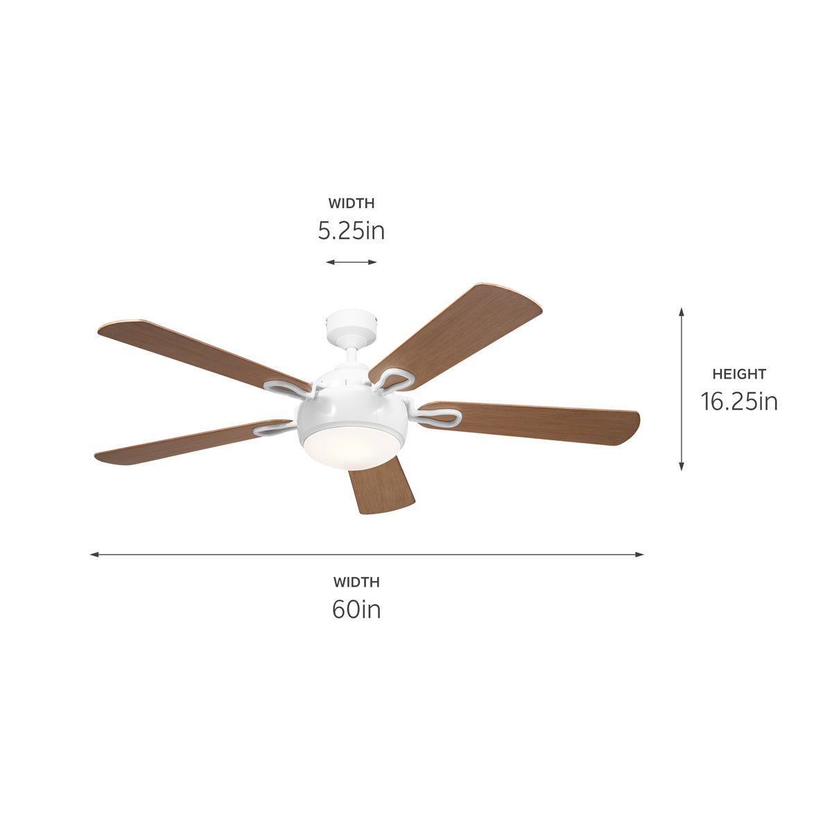 Kichler - 300415WH - 60"Ceiling Fan - Humble - White