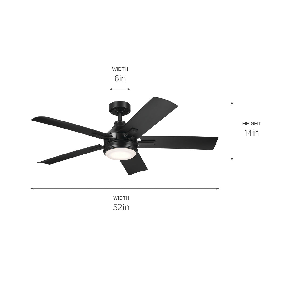 Kichler - 310075SBK - 52"Ceiling Fan - Tide - Satin Black