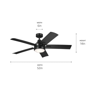 Kichler - 310075SBK - 52"Ceiling Fan - Tide - Satin Black