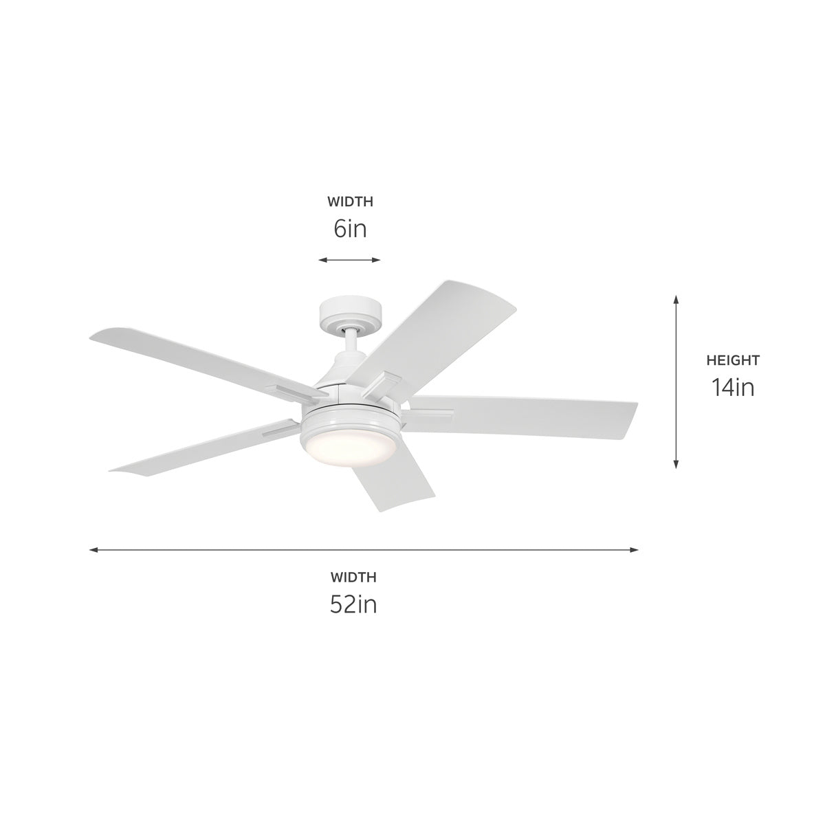 Kichler - 310075WH - 52"Ceiling Fan - Tide - White