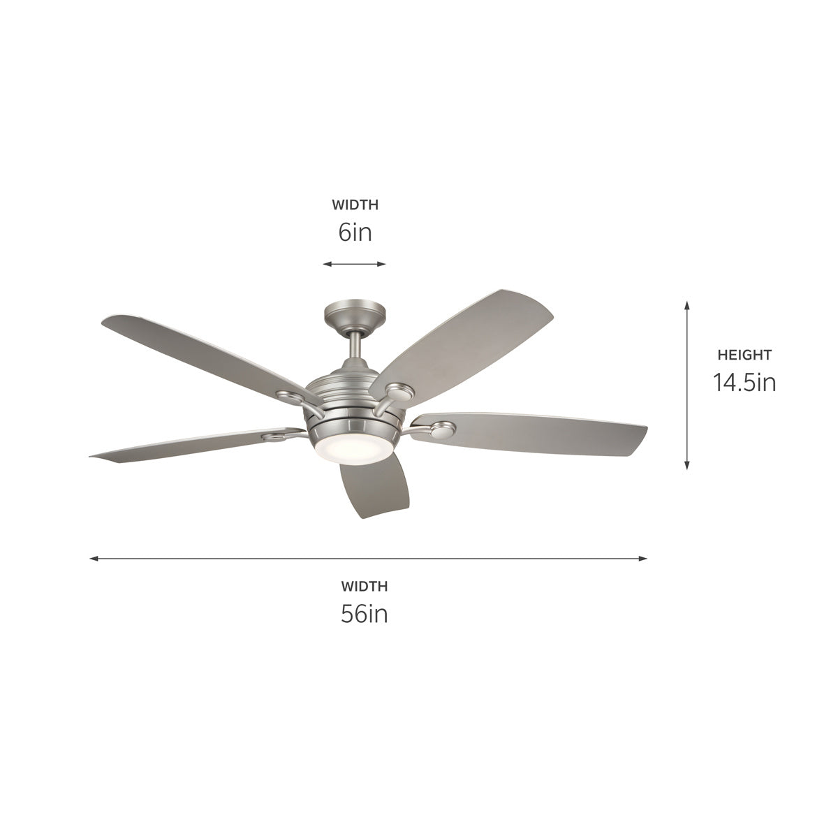 Kichler - 310080NI - 56"Ceiling Fan - Tranquil - Brushed Nickel