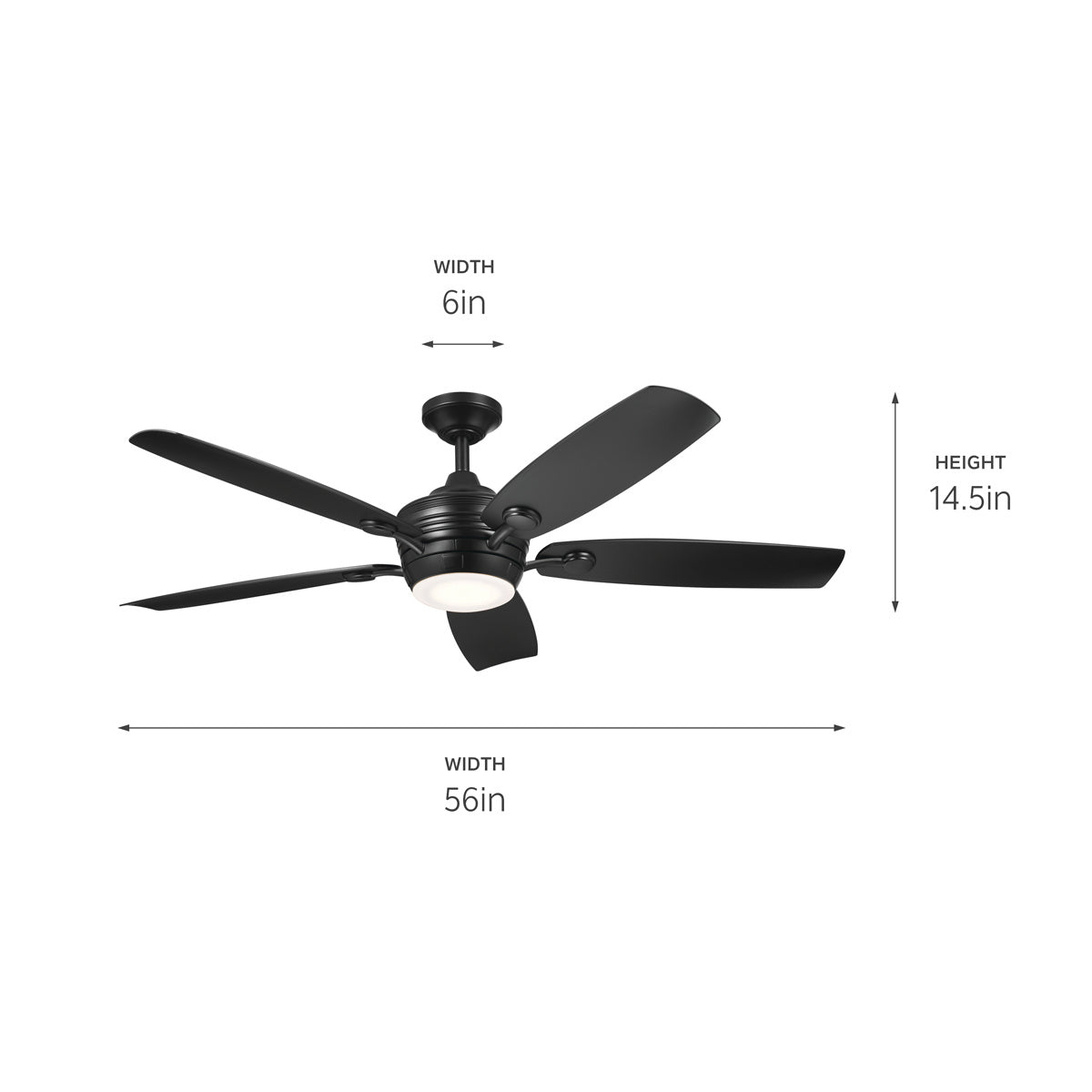 Kichler - 310080SBK - 56"Ceiling Fan - Tranquil - Satin Black