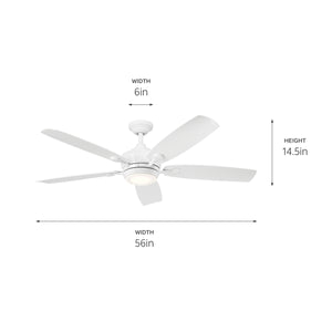 Kichler - 310080WH - 56"Ceiling Fan - Tranquil - White