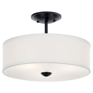 Kichler - 43675BK - Three Light Semi Flush Mount - Shailene - Black