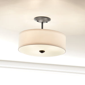 Kichler - 43692BK - Three Light Semi Flush Mount - Shailene - Black