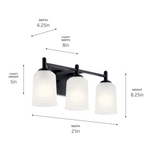 Kichler - 45574BK - Three Light Bath - Shailene - Black