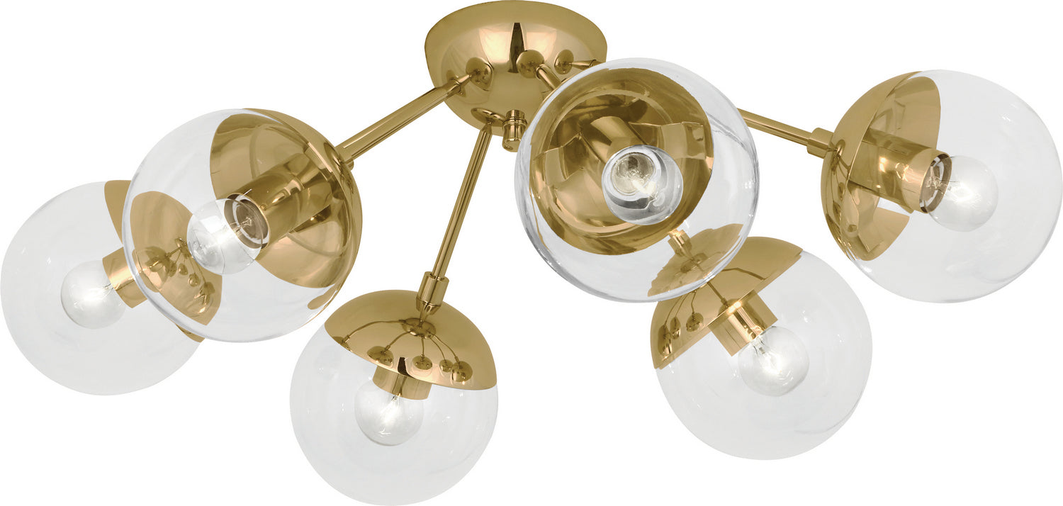 Robert Abbey - 1217 - Six Light Flushmount - Celeste - Modern Brass