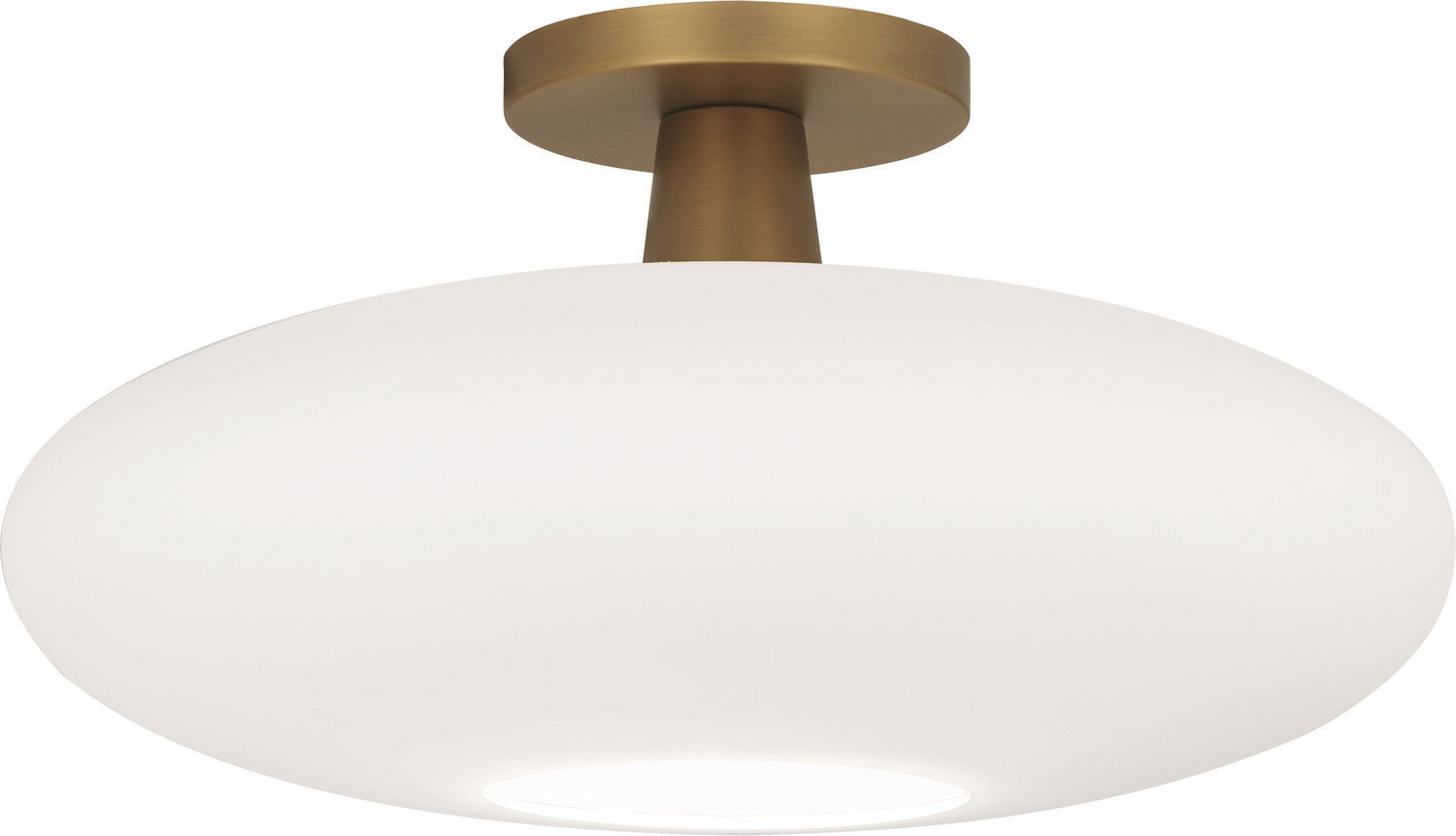 Robert Abbey - 2039 - One Light Flushmount - Rico Espinet Ovo - Aged Brass