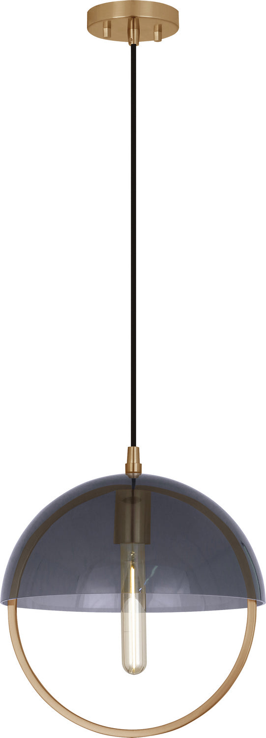Robert Abbey - 602 - One Light Pendant - Mavisten Edition Copernica - Lacquered Burnished Brass w/Smoked Glass Shade
