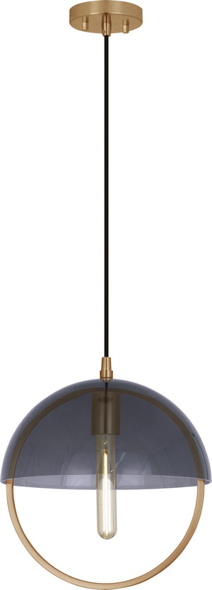 Robert Abbey - 602 - One Light Pendant - Mavisten Edition Copernica - Lacquered Burnished Brass w/Smoked Glass Shade