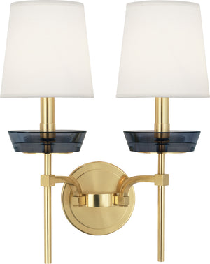 Robert Abbey - 609 - Two Light Wall Sconce - Cristallo - Modern Brass w/ Smoke Crystal