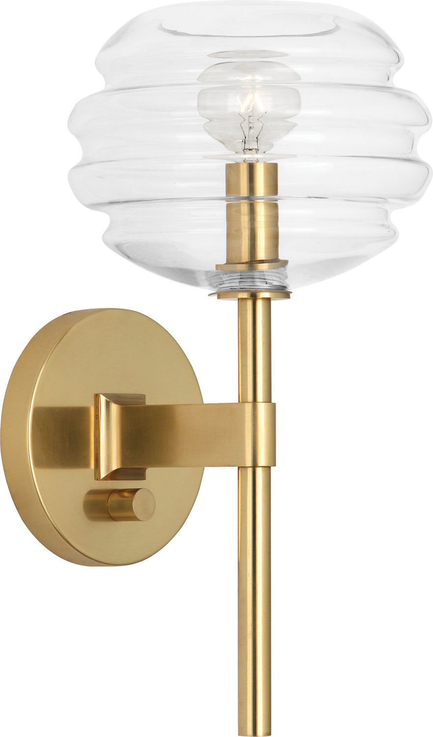 Robert Abbey - CL66 - One Light Wall Sconce - Horizon - Modern Brass w/ Clear Glass