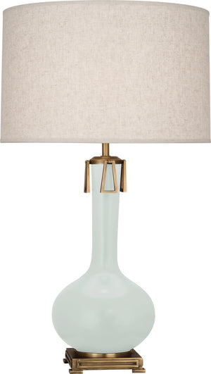 Robert Abbey - MCL92 - One Light Table Lamp - Athena - Matte Celadon Glazed Ceramic w/Aged Brass