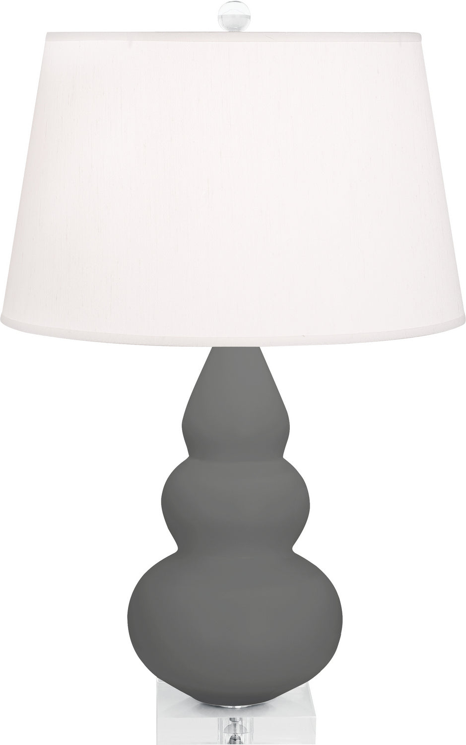 Robert Abbey - MCR33 - One Light Accent Lamp - Small Triple Gourd - Matte Ash Glazed Ceramic w/Lucite